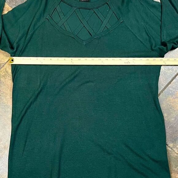 Torrid Green Crisscross Pullover Sweater 3 22/24 - Picture 4 of 8